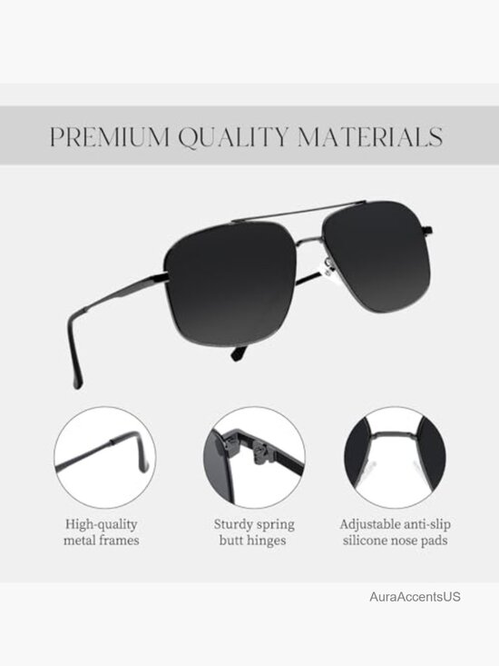 Oversize Metal Frame Aviator Sunglasses Polarized UV400 for Men Women